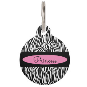 Chic Modern Zebra Skin Pattern Pet Dog Tag