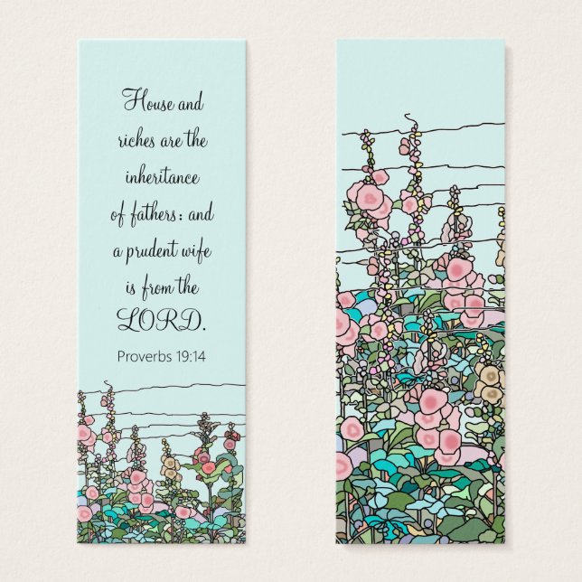 Chic Moderne Aquarelle Mint Rustique Fleur Signet (Devant & derrière)