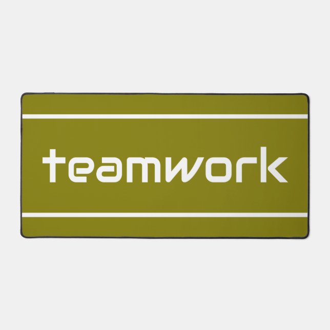 Chic Moderne Blanc TEAMWORK Rayures Sur Olive Doré (Recto)
