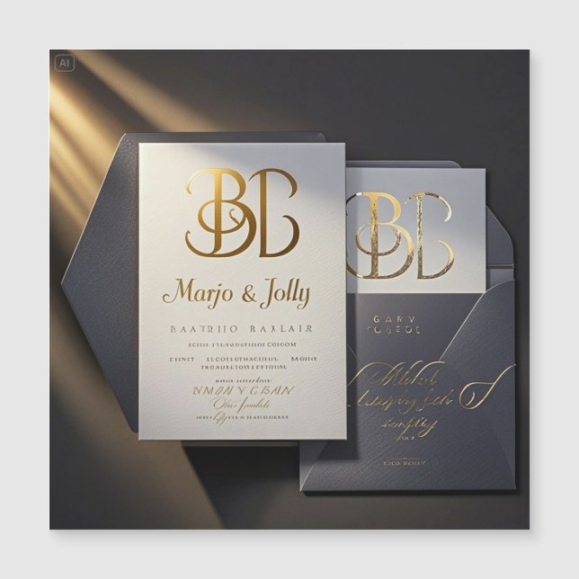 Chic Moderne Faire-part de mariage Floral (Devant)