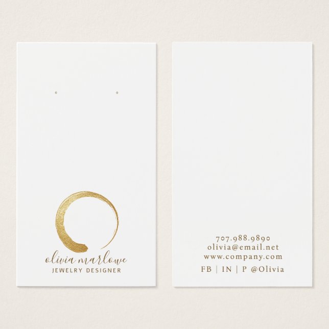 Chic moderne Gold Circle Logo Bijoux cartes d'affi (Devant & derrière)