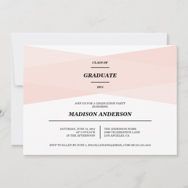 Chic moderne | Invitation à l'obtention du diplôme (Devant)