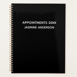 Chic moderne noir blanc 2024 hebdomadaire mensuel