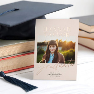 Chic moderne Photo Foil Faire-part de graduation