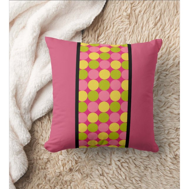 Chic moderne Rasberry Polka Dot Lancer Oreiller (Raspberry Throw Pillow Perfect for Home or Dorm )