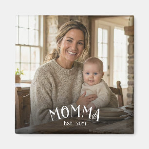 Chic Mom Est Year First Time Mom Photo Magnet