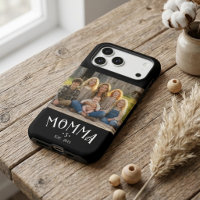 Chic Mom Established Kid Count Photo Black White