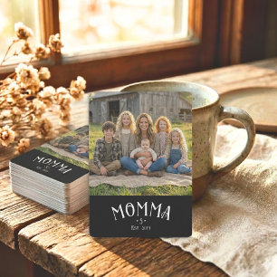 Chic Mom Established Kid Count Photo Black White Playing Cards