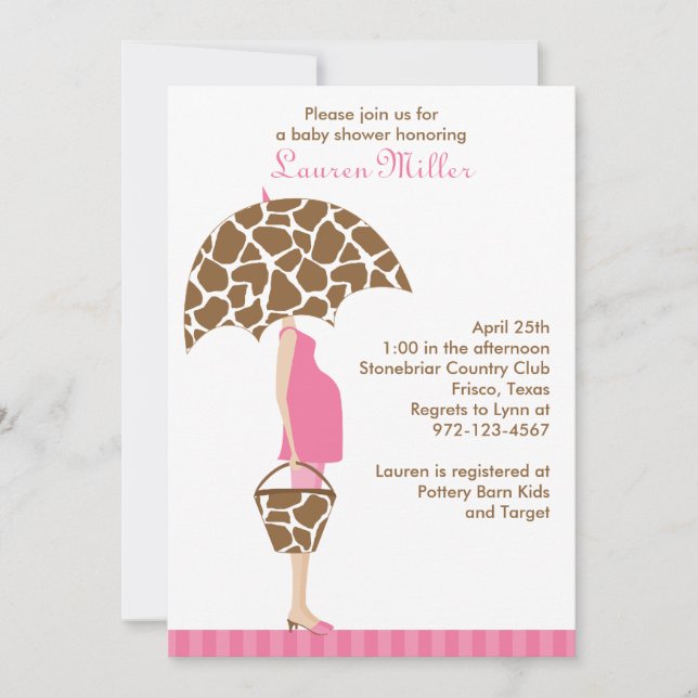 Chic Mom-to-Be Baby Shower Invitations (Front)