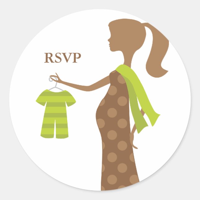 Chic Mom To Be Baby Shower Stickers (Front)