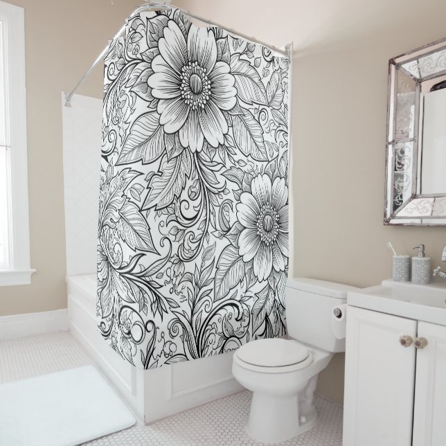Chic Monochrome Floral Luxury Pattern (3) (In Situ)