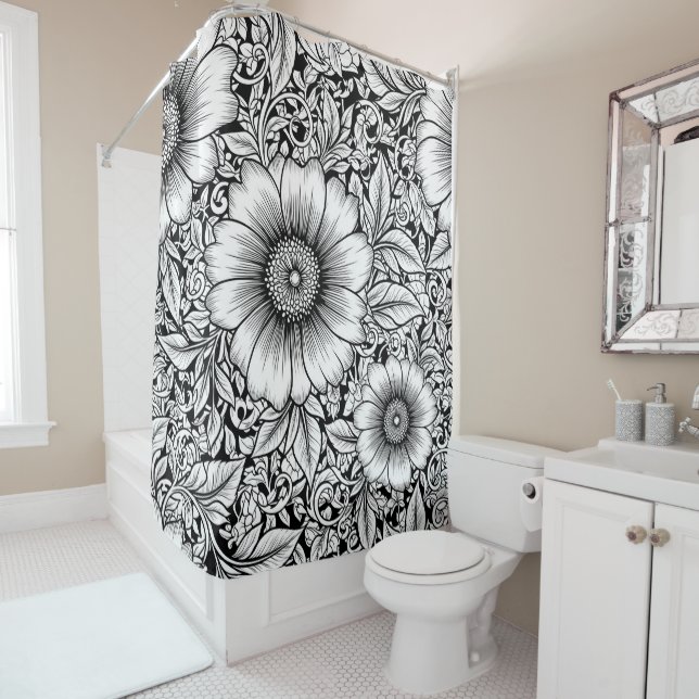 Chic Monochrome Floral Luxury Pattern (7) (In Situ)