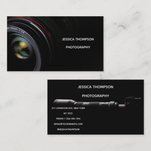 Chic Monogram Camera Logo Wedding Photographer Per Business Card