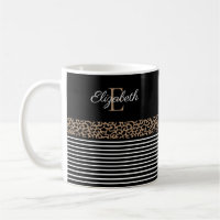 Chic monogram Leopard Print Mug