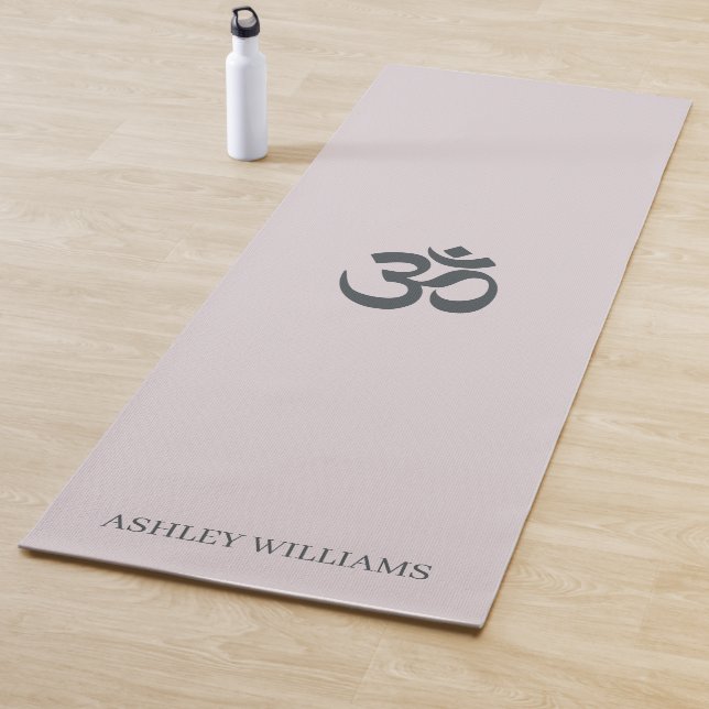 Chic Monogram Om Symbol Pastel Purple Yoga Mat (In Situ)