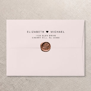 Chic Monogram Pink Wedding Invitation Envelope