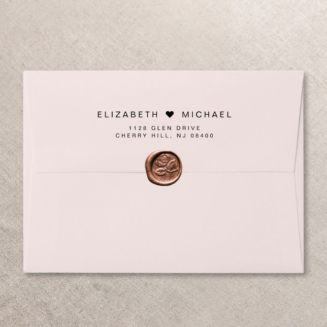 Chic Monogram Pink Wedding Invitation Envelope (Creator Uploaded)