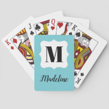 Chic monogram playing cards make a great gift!