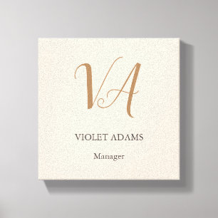 Chic monogram professional minimalist add name canvas print