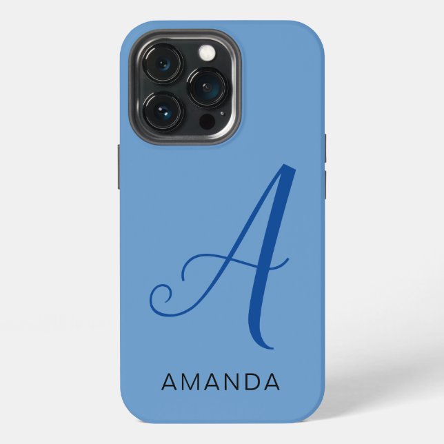 Chic monogram professional plain ADD YOUR NAME iPhone Case (Back)