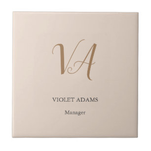 Chic monogram professional plain minimalist tile