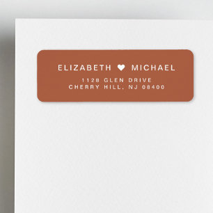 Chic Monogram Terracotta Mariage Adresse de retour