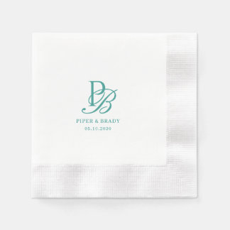 Chic Monogram Wedding Engagement Rehearsal Dinner Napkin