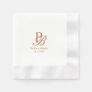 Chic Monogram Wedding Engagement Rehearsal Dinner Napkin