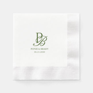 Chic Monogram Wedding Engagement Rehearsal Dinner Napkin