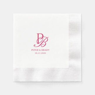 Chic Monogram Wedding Engagement Rehearsal Dinner Napkin