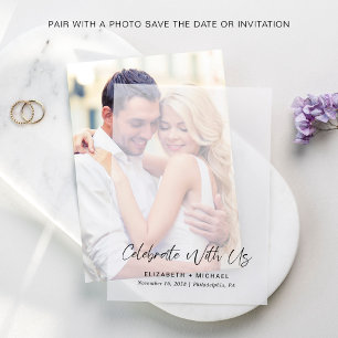 Chic Monogram Wedding Overlay Vellum Invitations