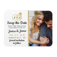 Chic Monogram Wedding Rings Save Or Swap The Date