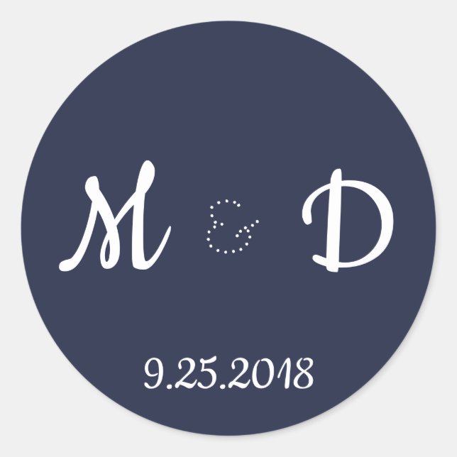 Chic Monogram Wedding Stickers (Front)