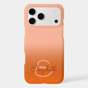 Chic Monogramme Initiale Orange Cantaloup Ombre No