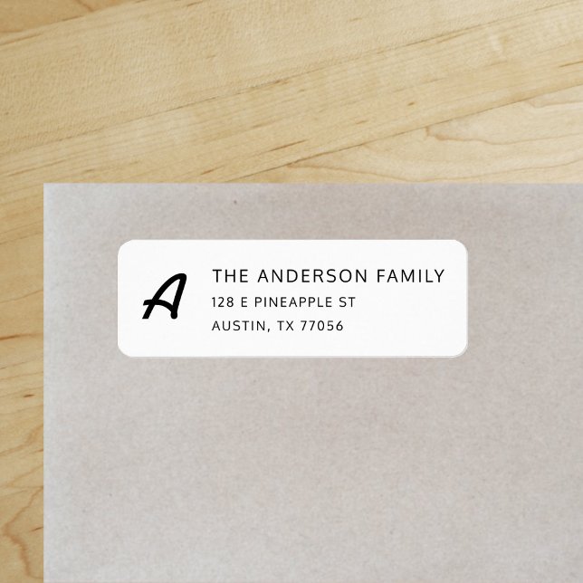 Chic Monogramme + Nom de famille personnalisé Adre ("Everyday is abundantly beautiful." 
Sincerely Best Wishes from Lucky Design World)