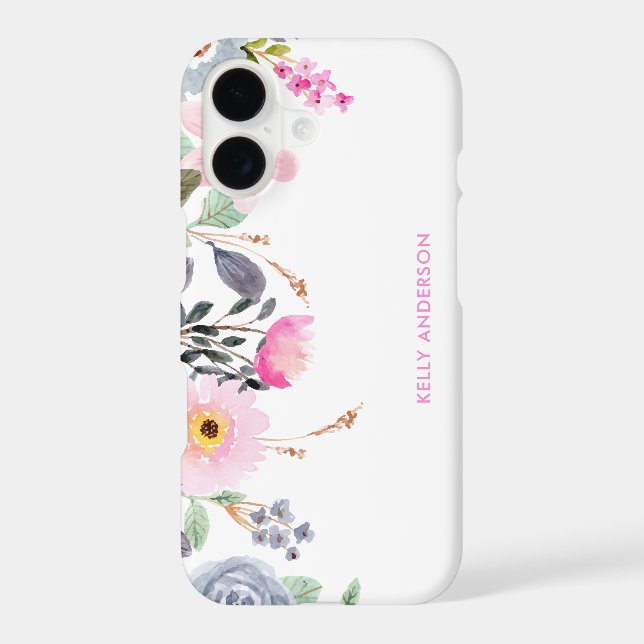 Chic Monogrammed Botanical Floral Pattern (Back)