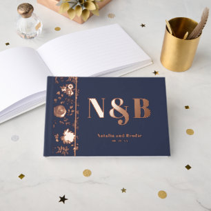 Chic Monogrammed Wedding  Guest Book