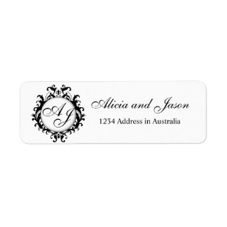 Chic Monograms for Weddings Return Address Labels