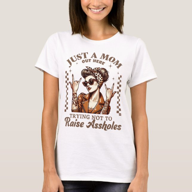 Chic Motherhood Rock Funny Mothers Day T-Shirt (Front)