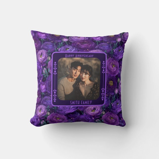 Chic Mr And Mrs 5Th Anniversary Throw Pillow For  (Front)