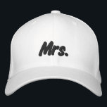 Chic Mrs. black and white cute  Embroidered Hat<br><div class="desc">Chic Mrs. black and white cute Embroidered Baseball Cap
Available in many colours and options</div>
