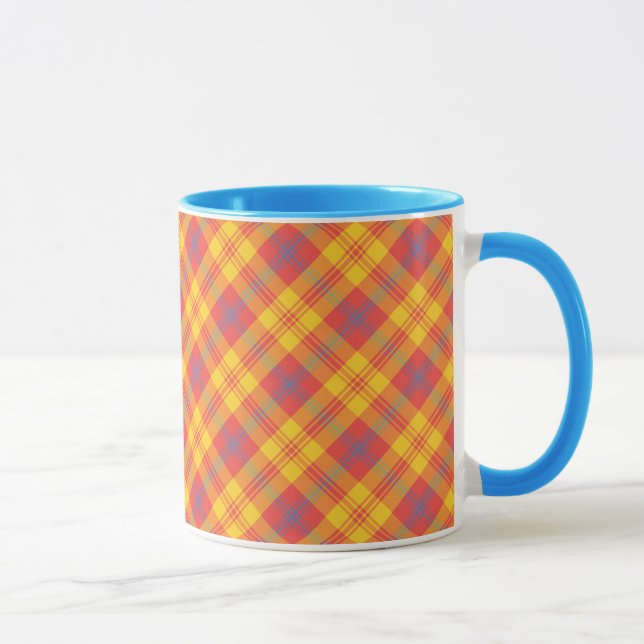 Chic Mug de café rouge jaune et bleu plaqué (Droite)