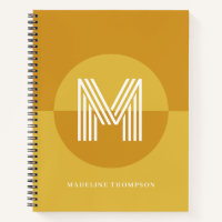 Chic Mustard Yellow Geometric Modern Monogram