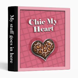 Chic My Heart Leopard Pink Binder