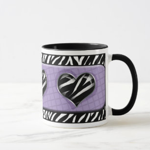 Chic My Heart Purple Zebra Print Mug