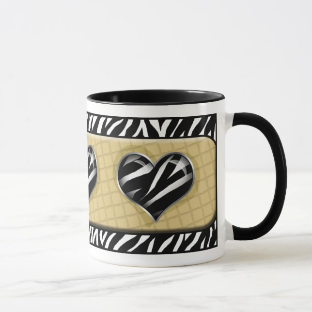 Chic My Heart Yellow Zebra Print Mug (Right)