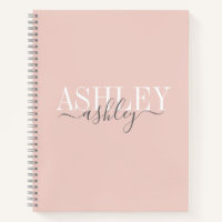 Chic Name Monogram Blush Pink Grey Elegant