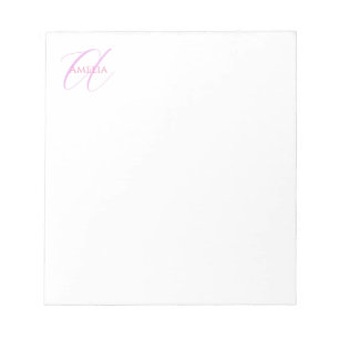 Chic Name Monogram Initial Letter Calligraphy Notepad