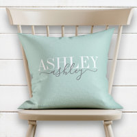 Chic Name Monogram Neo Mint Grey Elegant