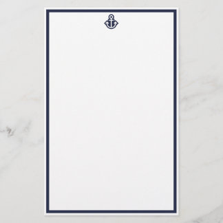 Chic Navy Anchor Stationery